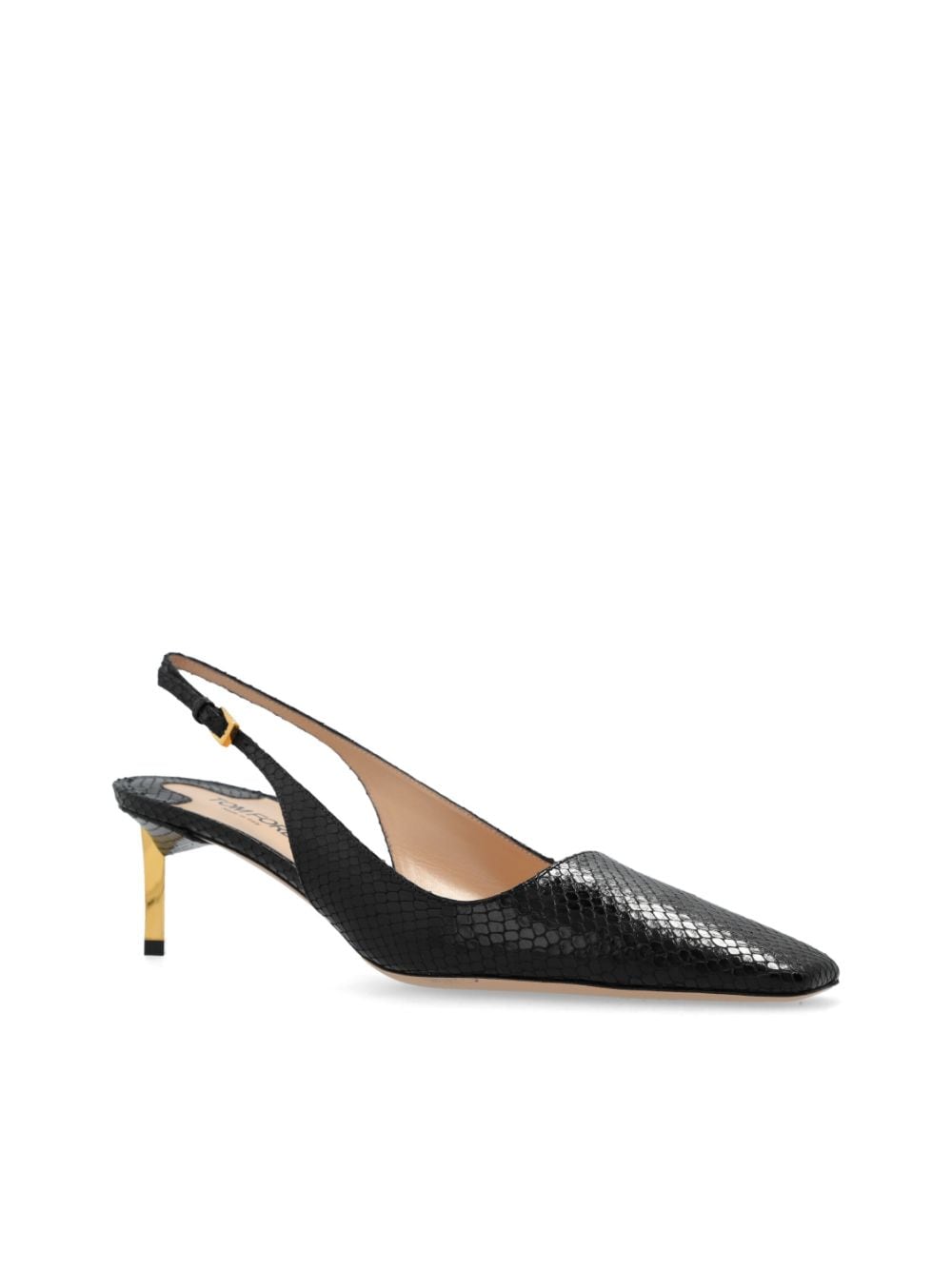 Shop Tom Ford Snakeskin-effect Slingback Pumps In Black