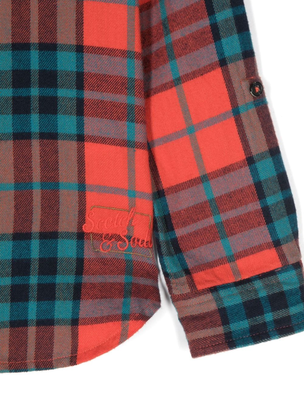 Shop Scotch & Soda Plaid-check Long-sleeve Shirt In Red