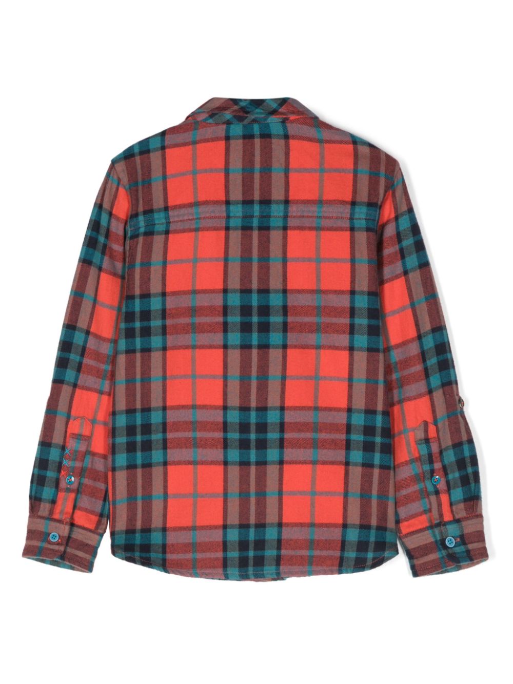 Shop Scotch & Soda Plaid-check Long-sleeve Shirt In Red