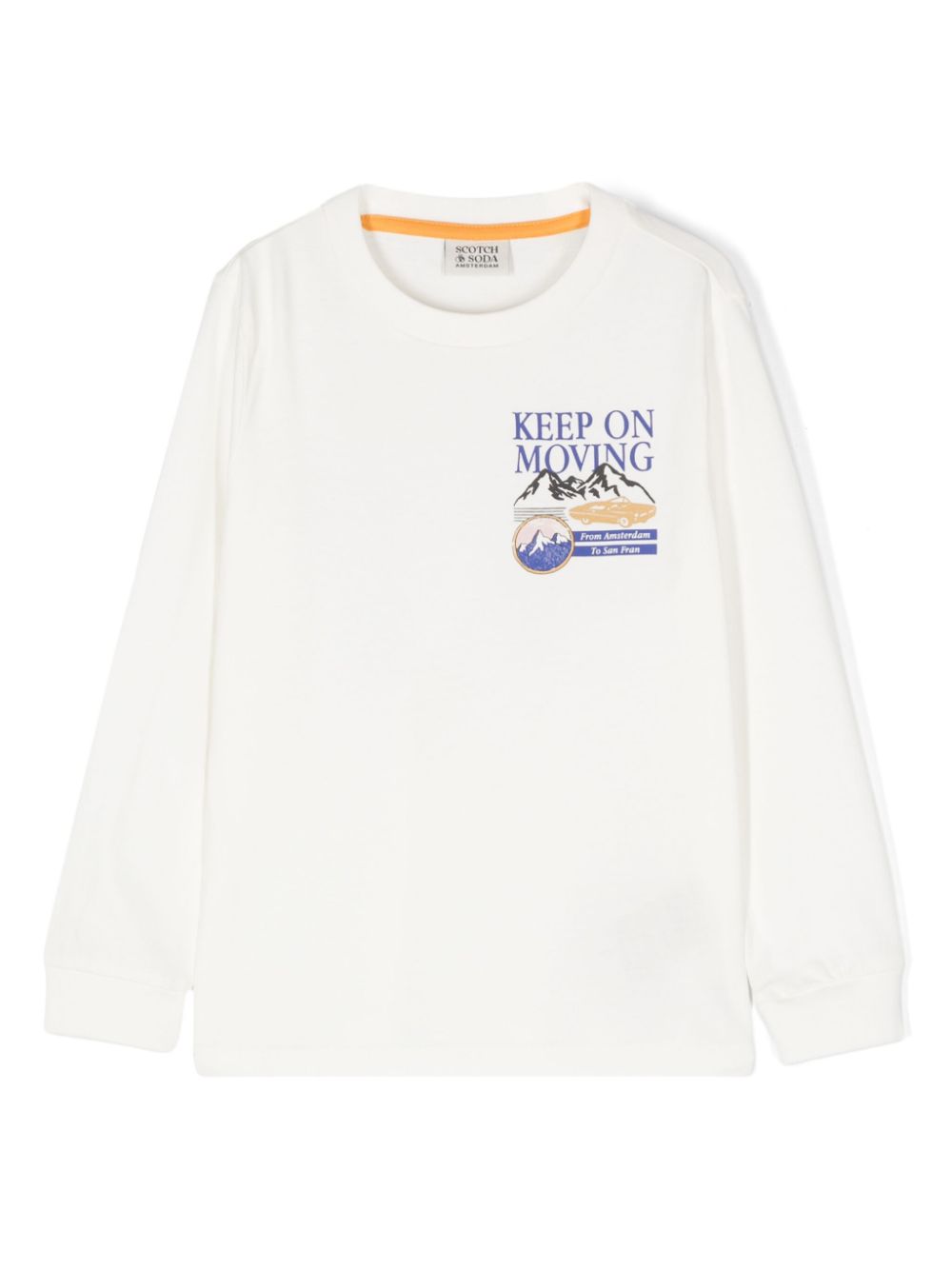 Scotch & Soda slogan-print long-sleeve T-shirt - White