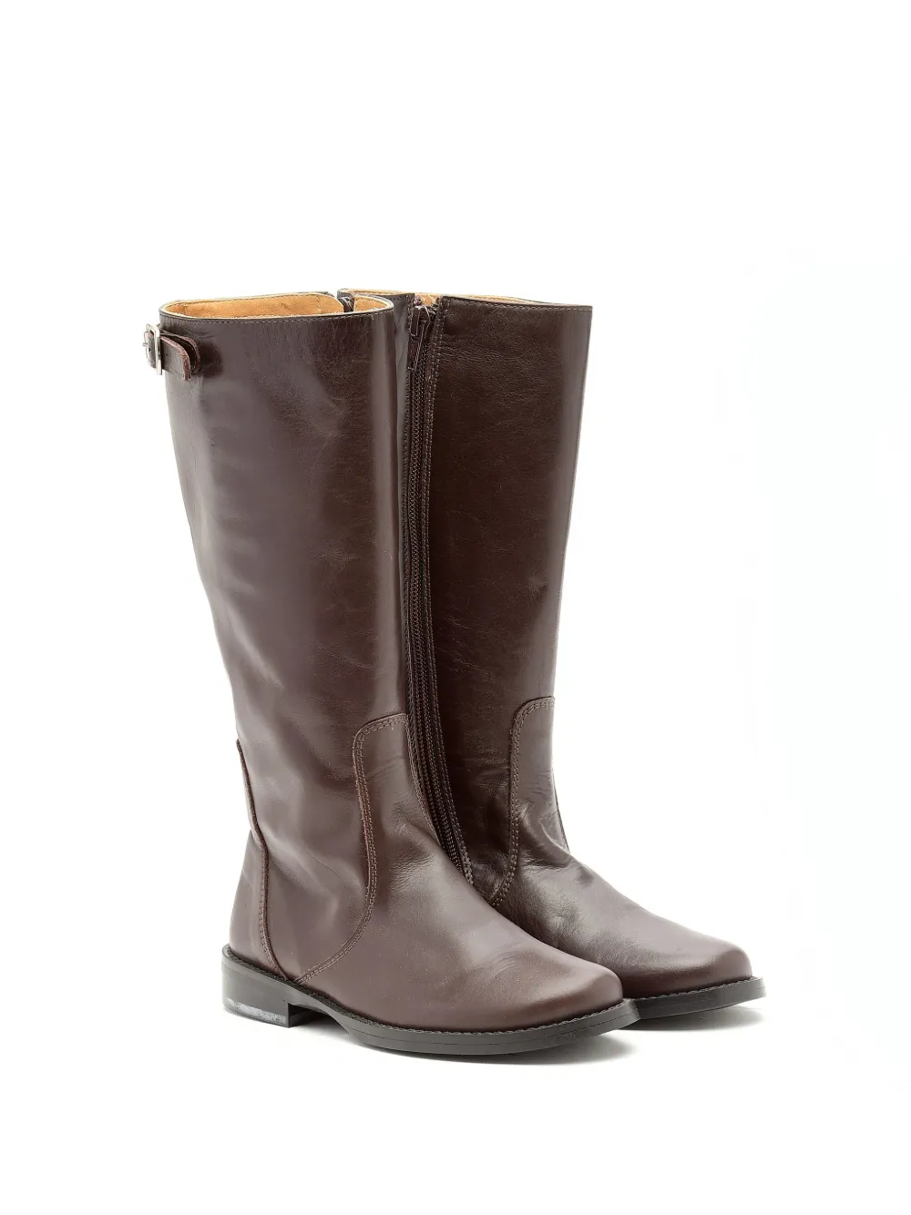 Pèpè Leather Knee-high Boots In Brown