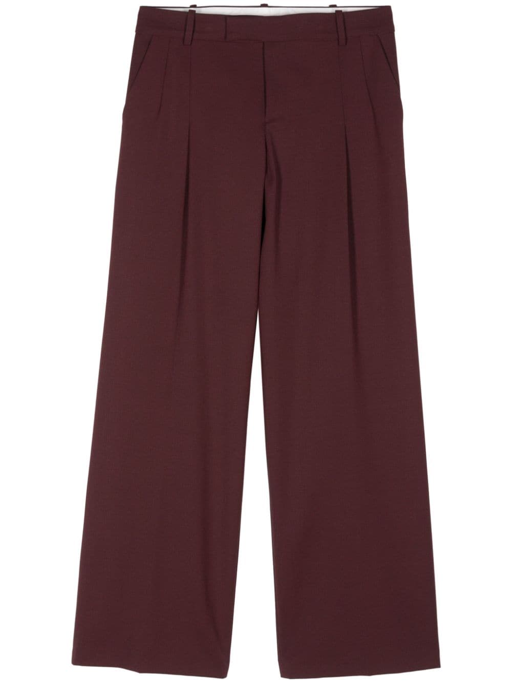 Shop Federica Tosi Inverted-pleat Trousers In Red