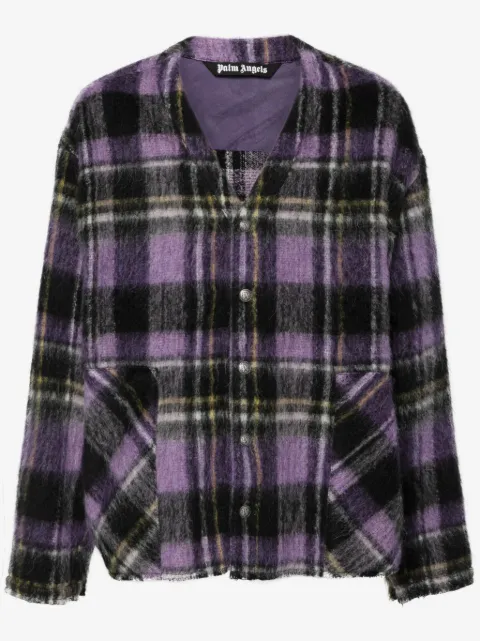 Palm Angels plaid-check cardigan