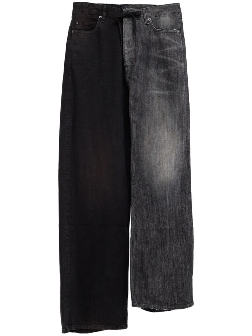 Shop Balenciaga Asymmetric Jeans In Black