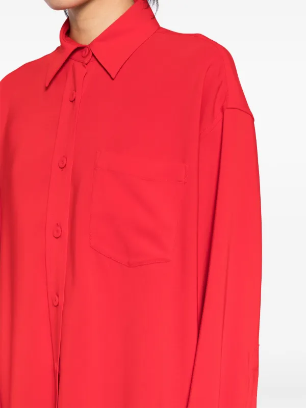 【関税&送料込】Stella Mccartney Tiziano Red Wool Ruby Wide- Stella McCartney Iconic Oversized Shirt | Red | FARFETCH