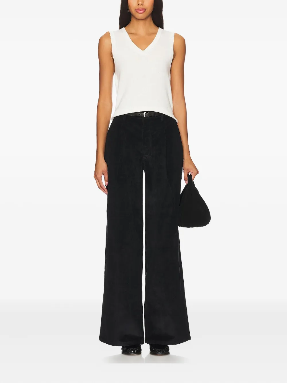 FRAME pleated corduroy trousers - Zwart