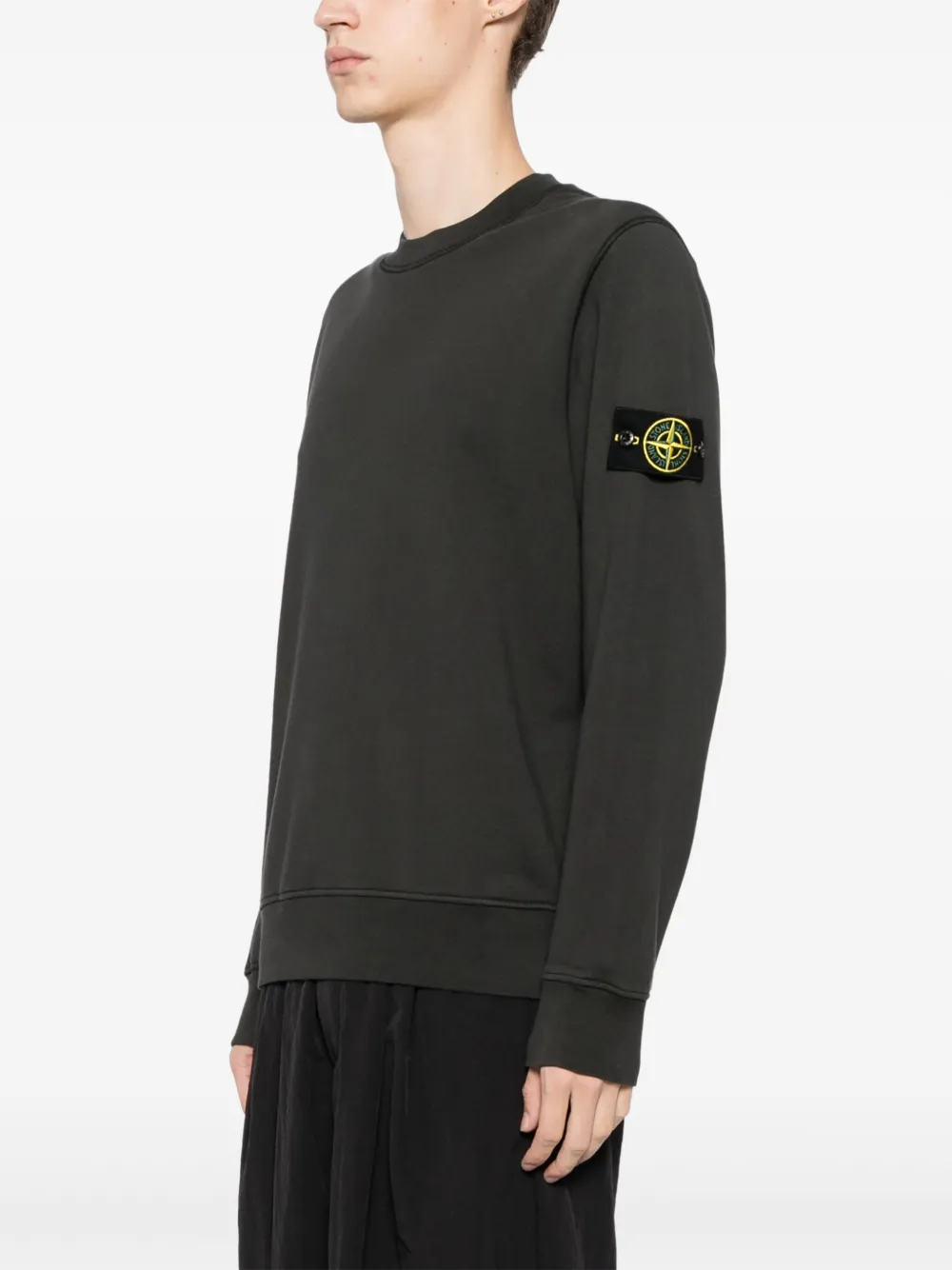 Stone Island Katoenen sweater met Compass-logopatch Grijs