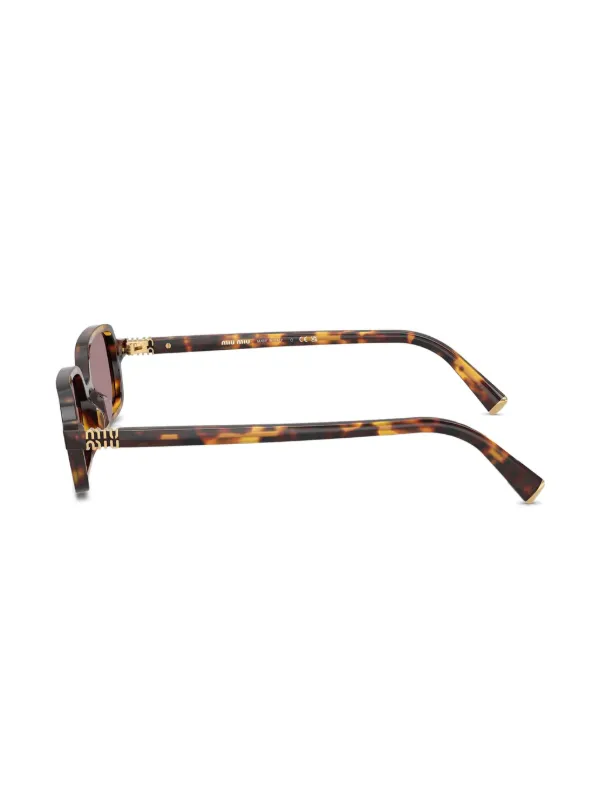 Miu Miu Eyewear tortoiseshell-effect rectangle-frame Sunglasses