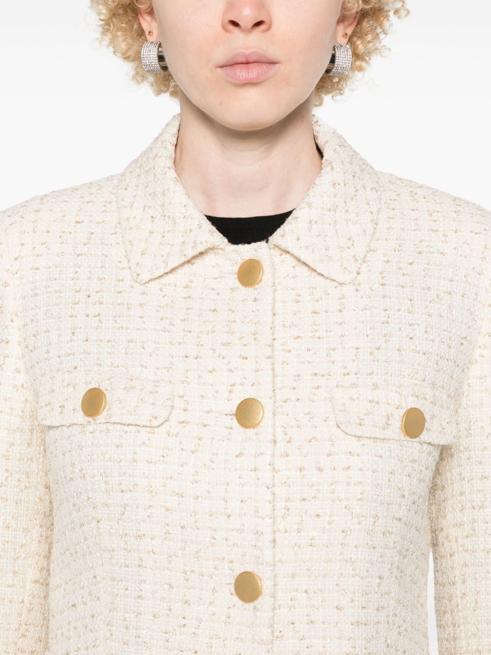 Shop Tagliatore Tweed Jacket In Neutrals