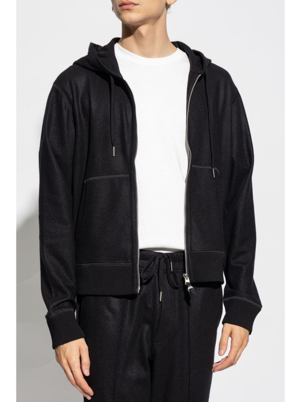 Shop Tom Ford Cashmere Hoodie In Black