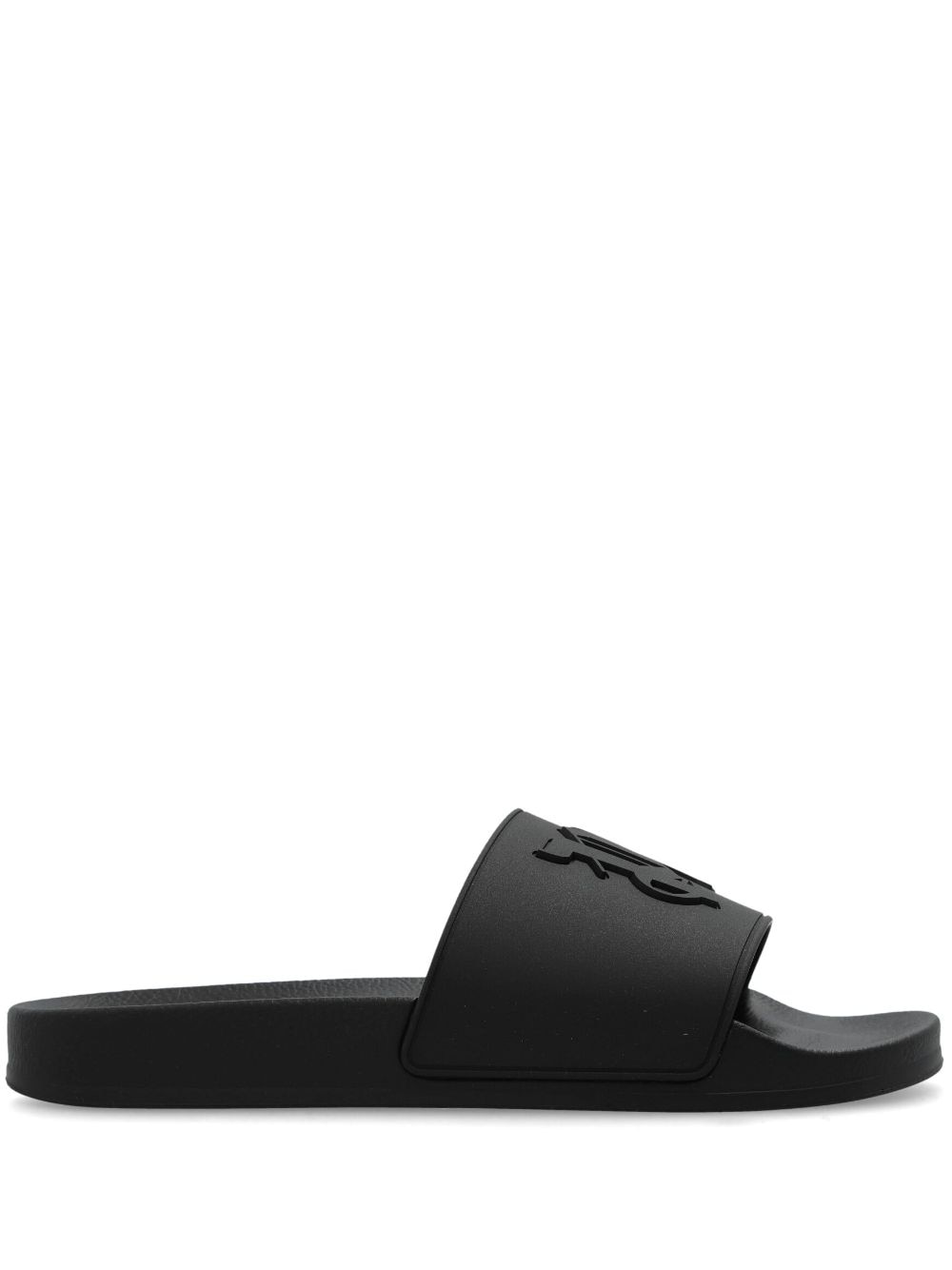 Palm Angels monogram-embossed pool slides Black