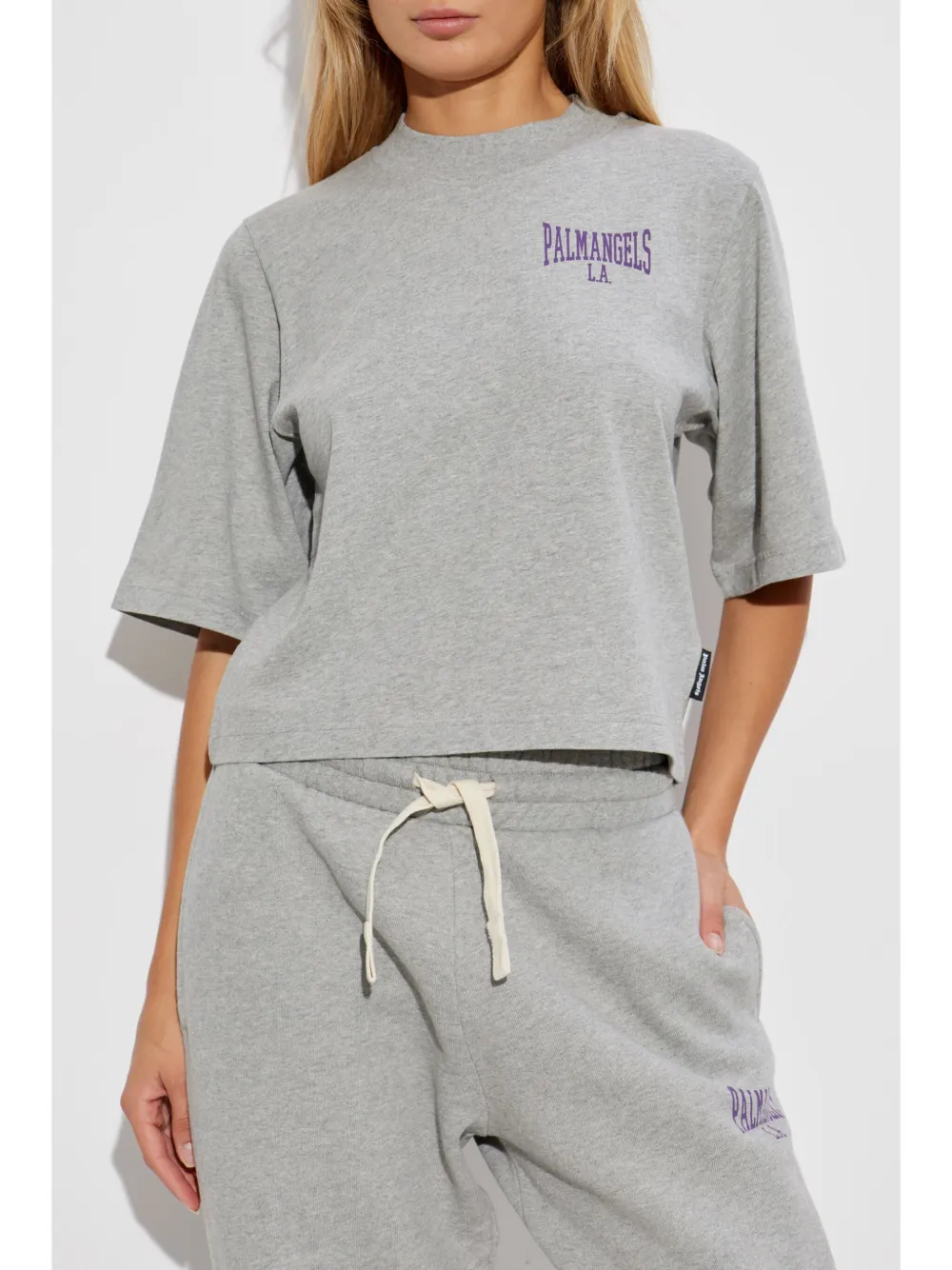 Palm Angels T-shirt met logoprint Grijs