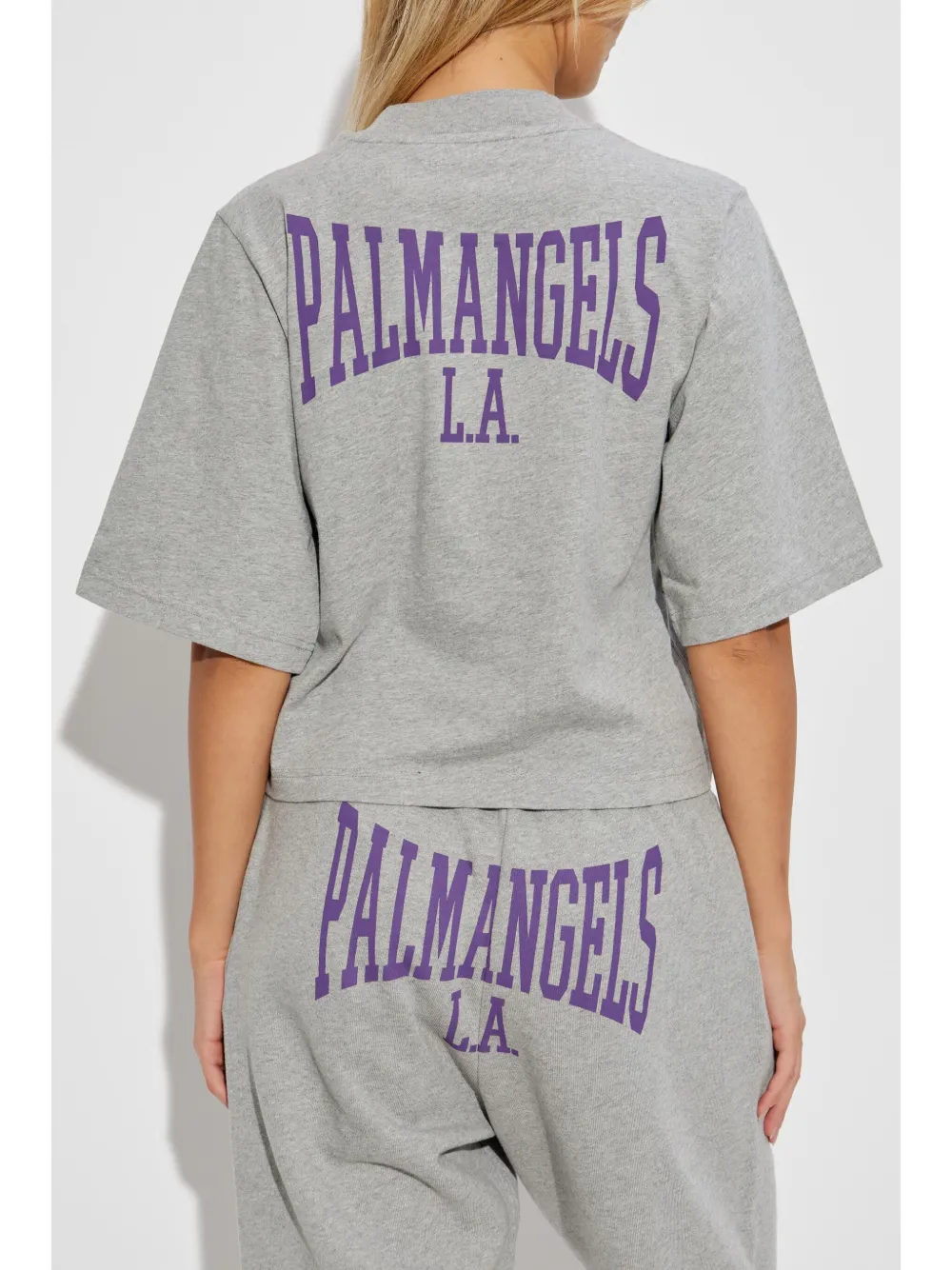 Palm Angels T-shirt met logoprint Grijs
