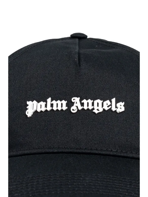 Palm Angels logo embroidered Cotton Baseball Cap Black FARFETCH AO