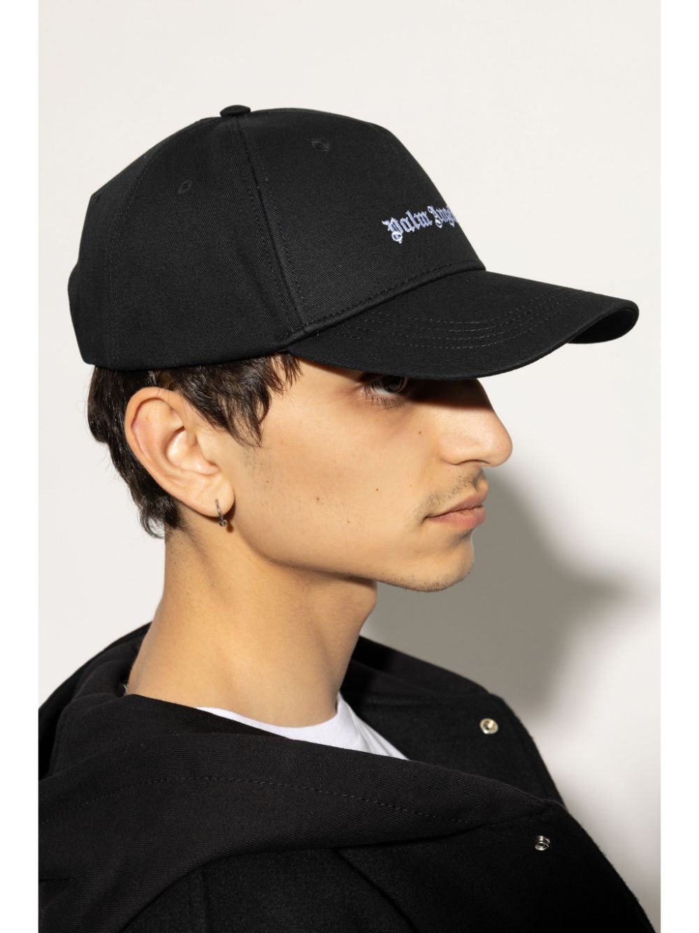 Palm Angels logo-embroidered cotton baseball cap - Zwart