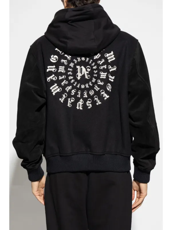 【人気！残りわずか！】Palm Angels ブラック Vertigo フーディ Palm Angels Vertigo Bomber Jacket | Black | FARFETCH