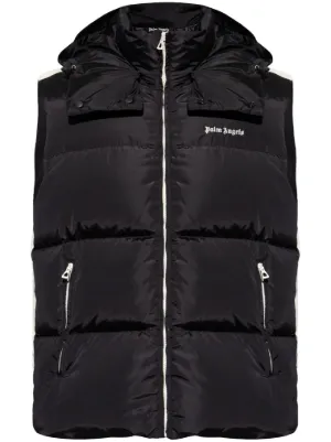 Palm Angels logo-print Padded Gilet | Black | FARFETCH