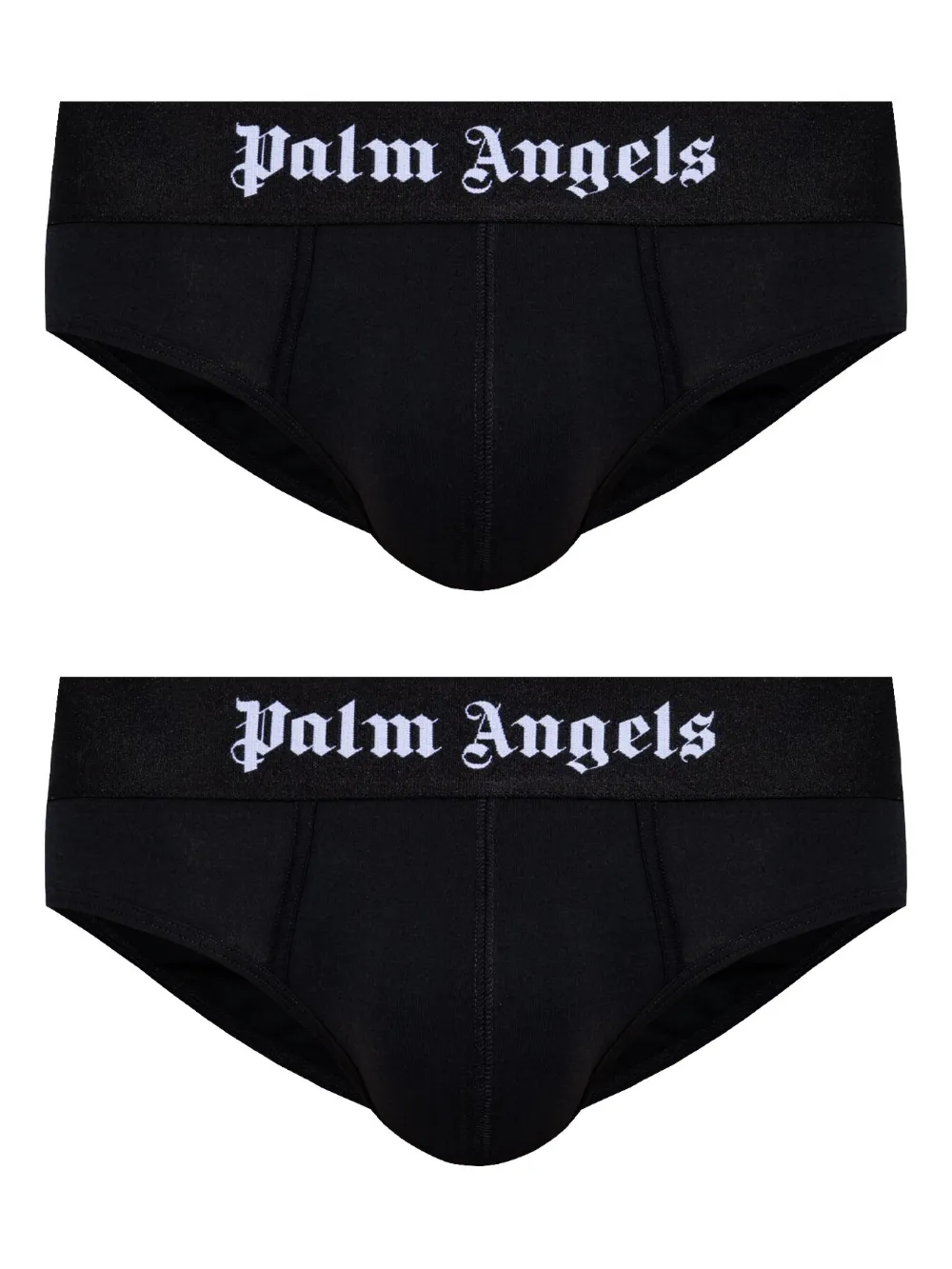 Palm Angels Twee slips met logoprint Zwart