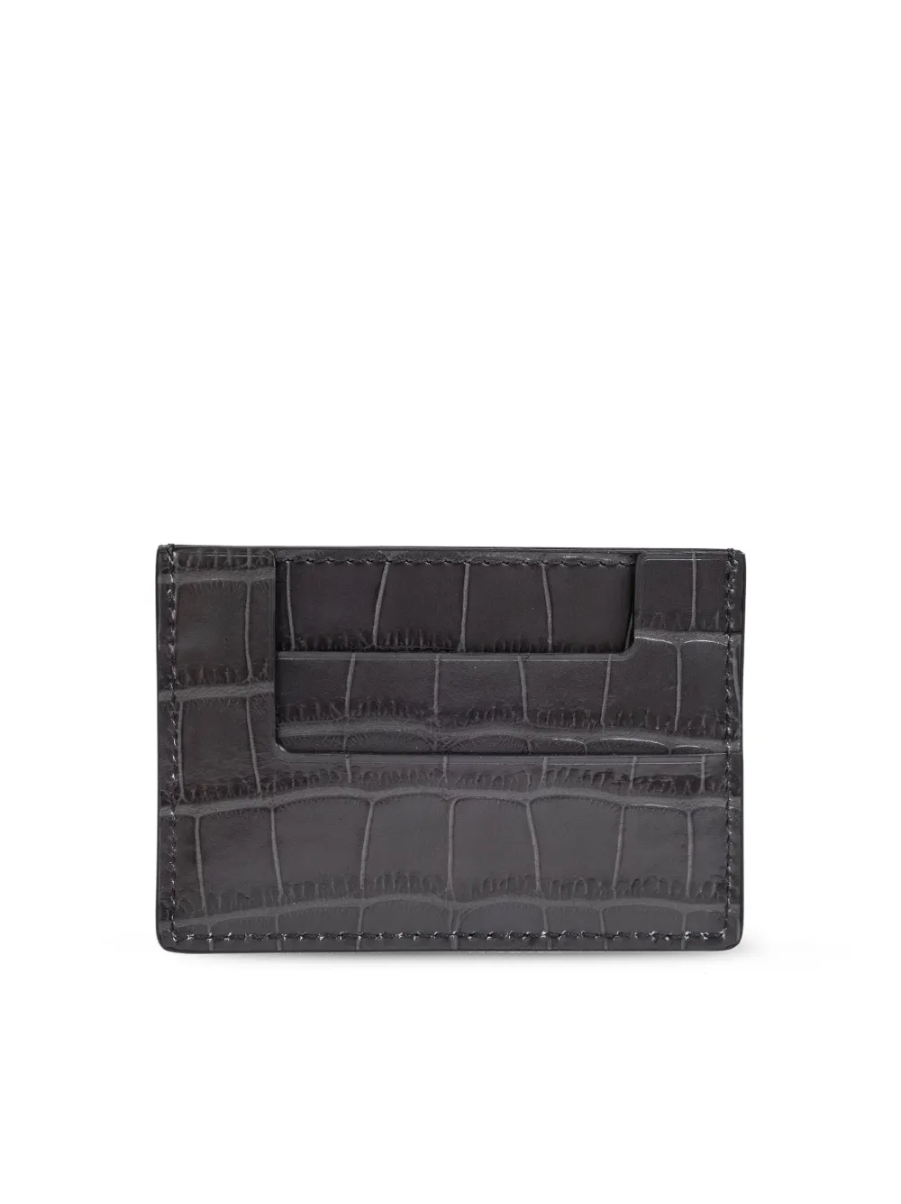 TOM FORD logo-plaque cardholder - Grijs