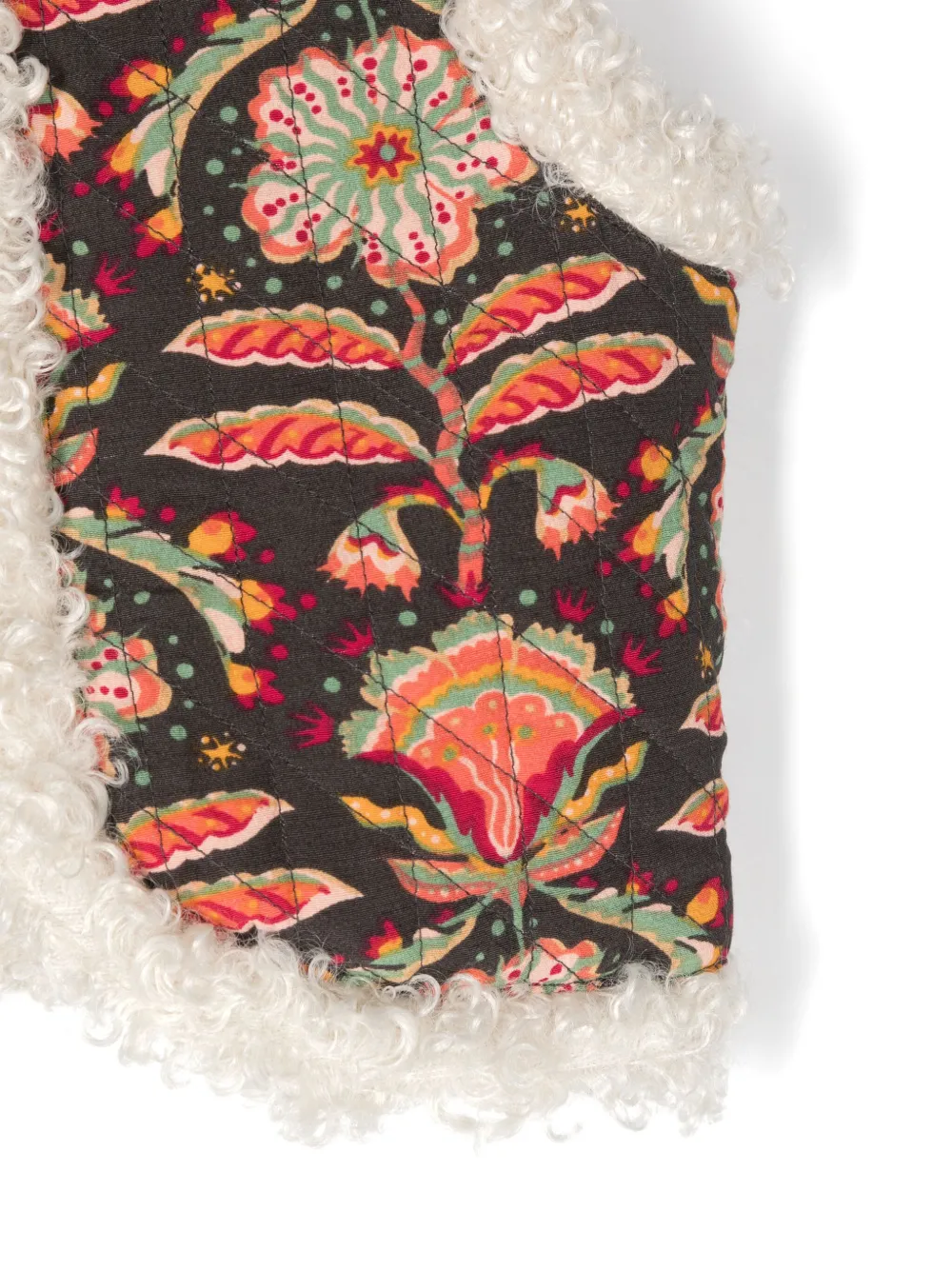 Scotch & Soda Gilet van imitatielamswol met bloemenprint Zwart