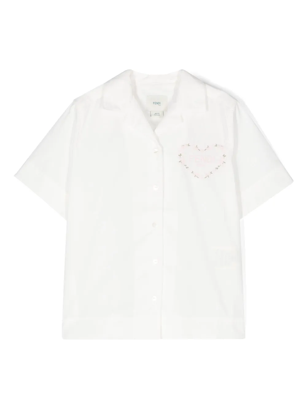 Fendi Kids Shirt met geborduurd logo Wit