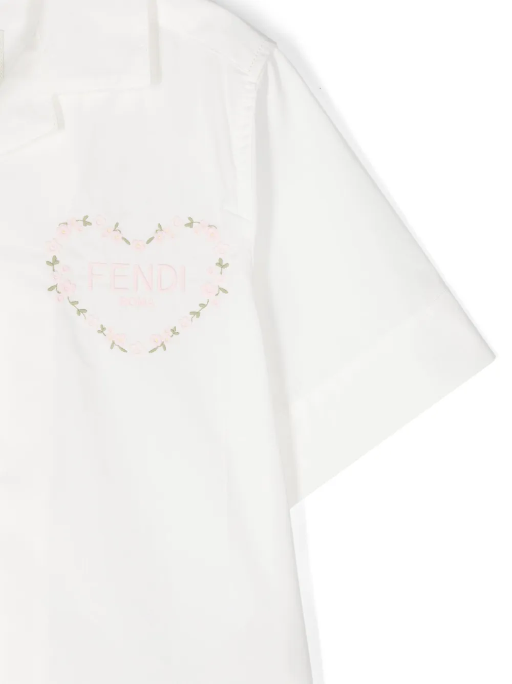 Fendi Kids Shirt met geborduurd logo Wit