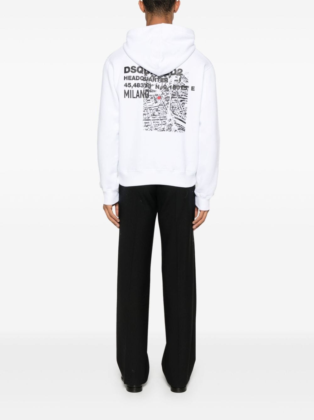 DSQUARED2 Ceresio Map hoodie - Wit