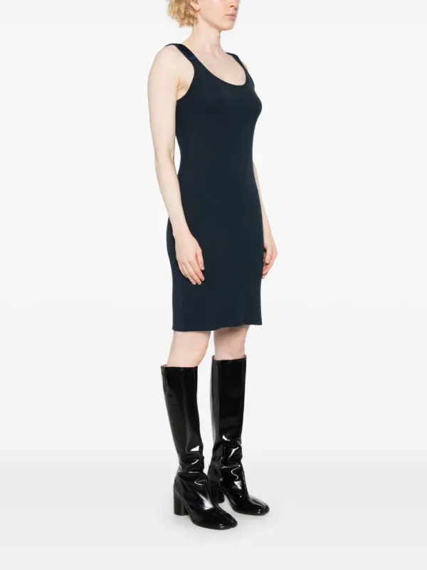 Helmut Lang fine-ribbed Mini Dress | Blue | FARFETCH