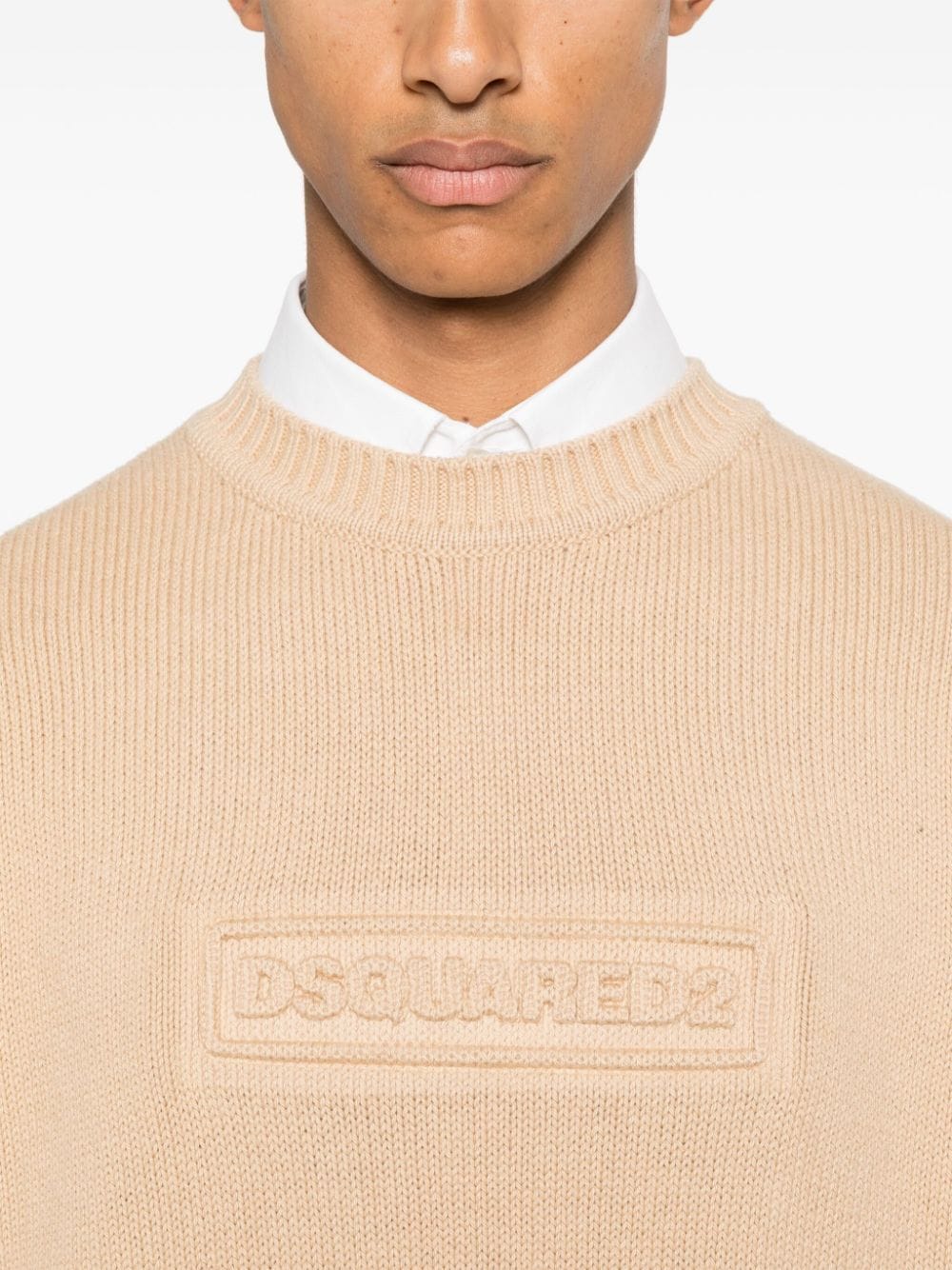 Shop Dsquared2 Crew-neck Sweater In 110 Sand