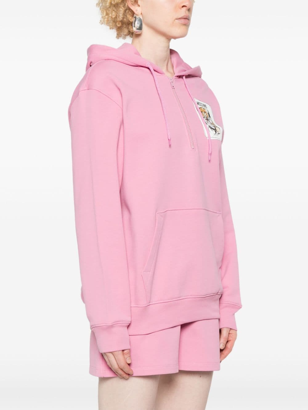 Shop Moschino Teddy Bear-print Hoodie In Pink