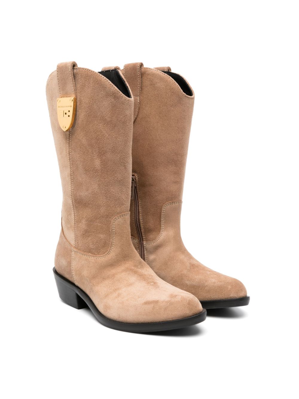 Elisabetta Franchi La Mia Bambina 35mm suede boots Neutrals