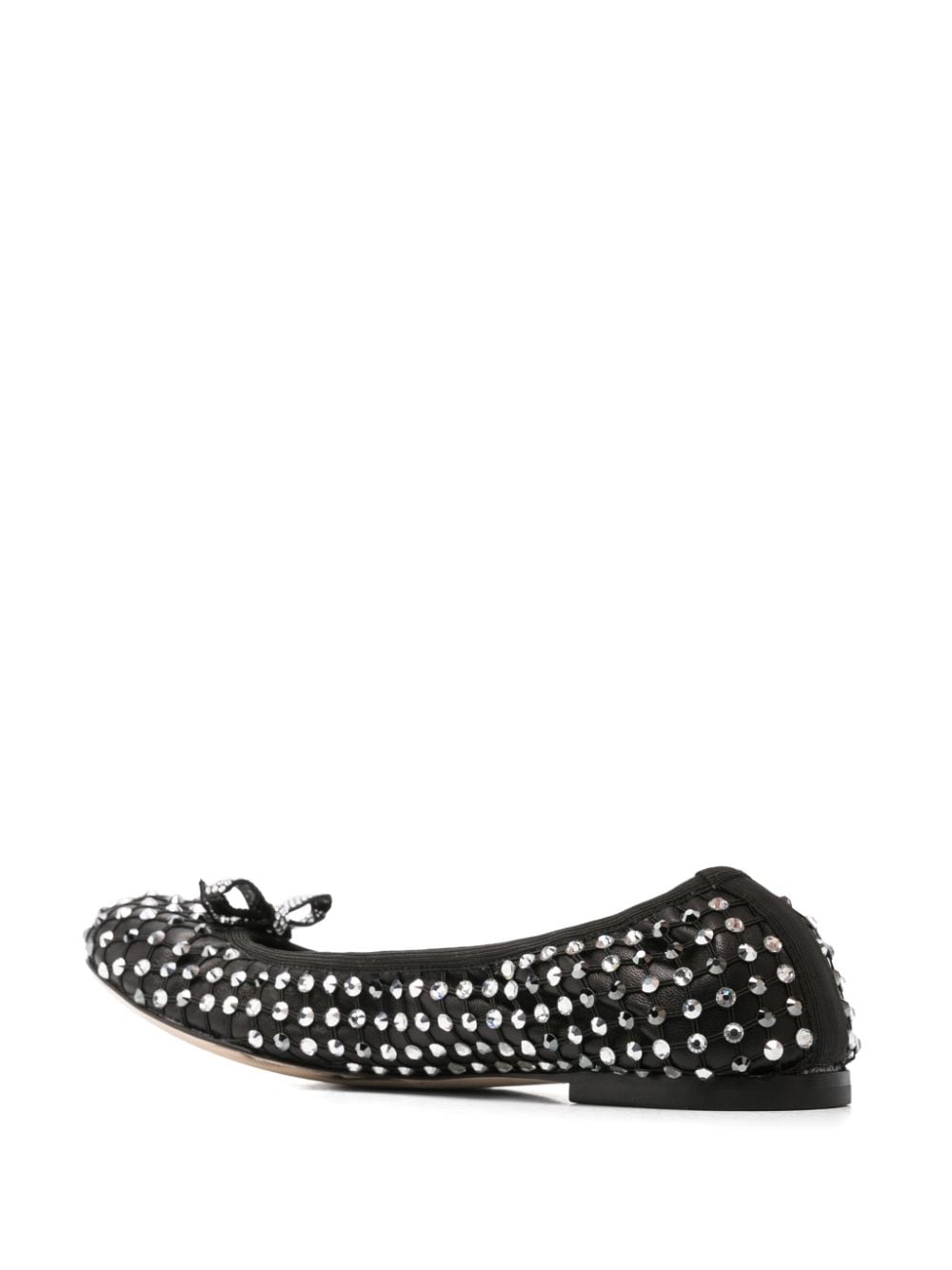 Shop René Caovilla Crystal-embellished Ballet Flats In Black