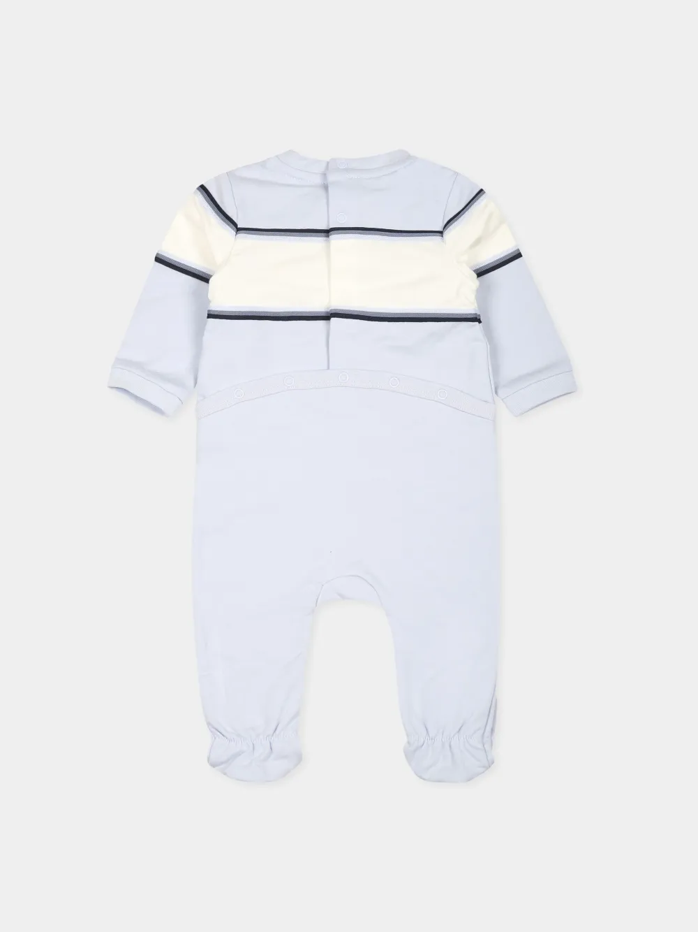 BOSS Kidswear Slabbetje en romper met logoprint Blauw