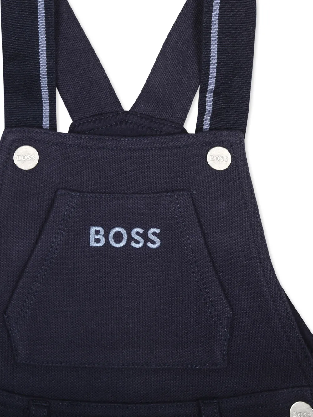 BOSS Kidswear Tuinbroek met geborduurd logo Blauw