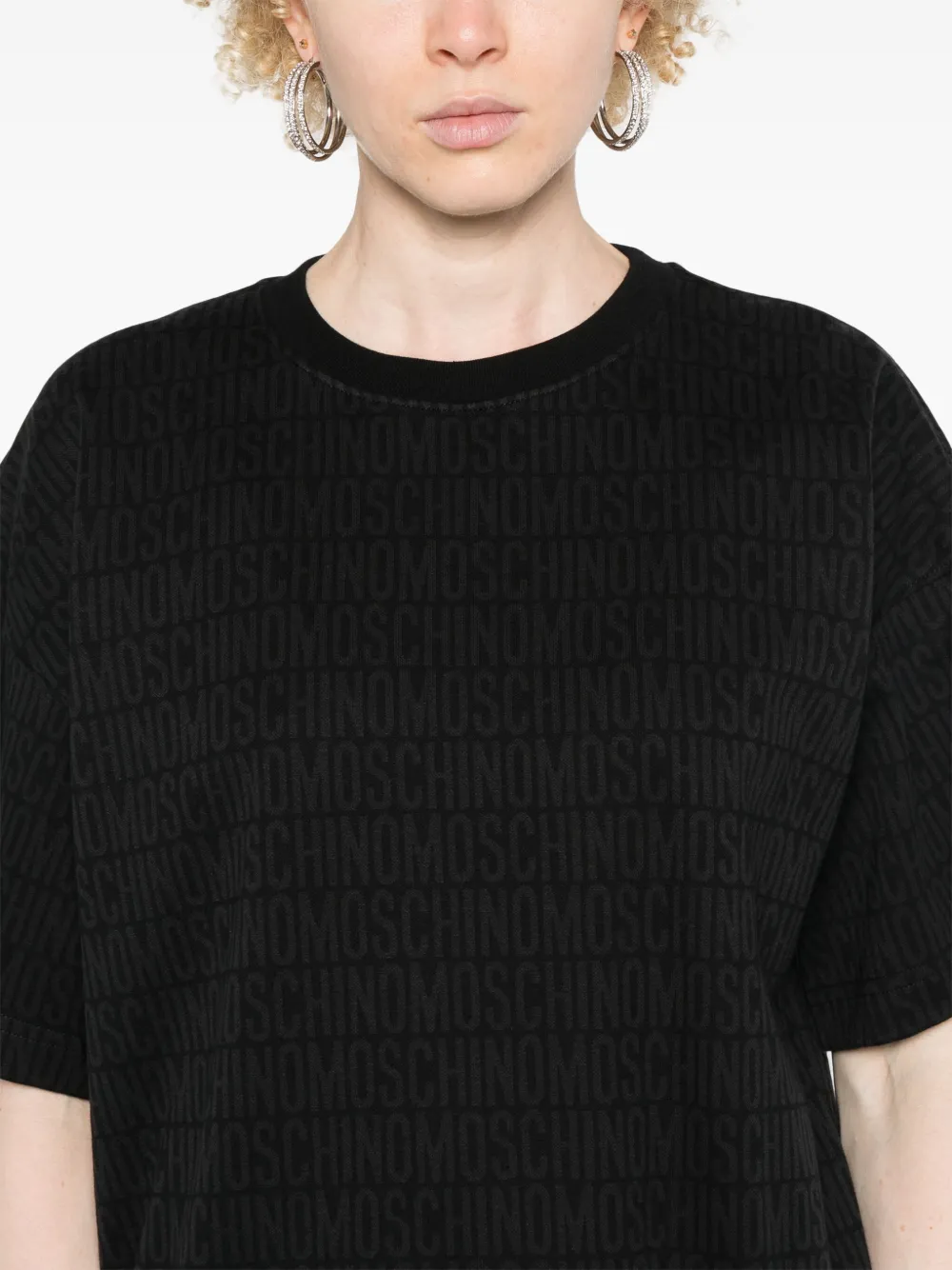 Moschino T-shirt met logoprint Zwart
