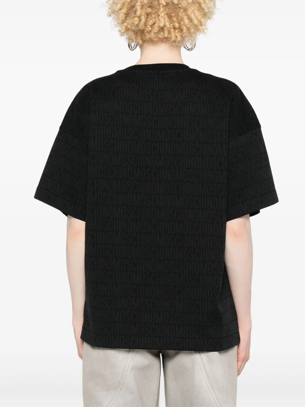 Moschino T-shirt met logoprint Zwart