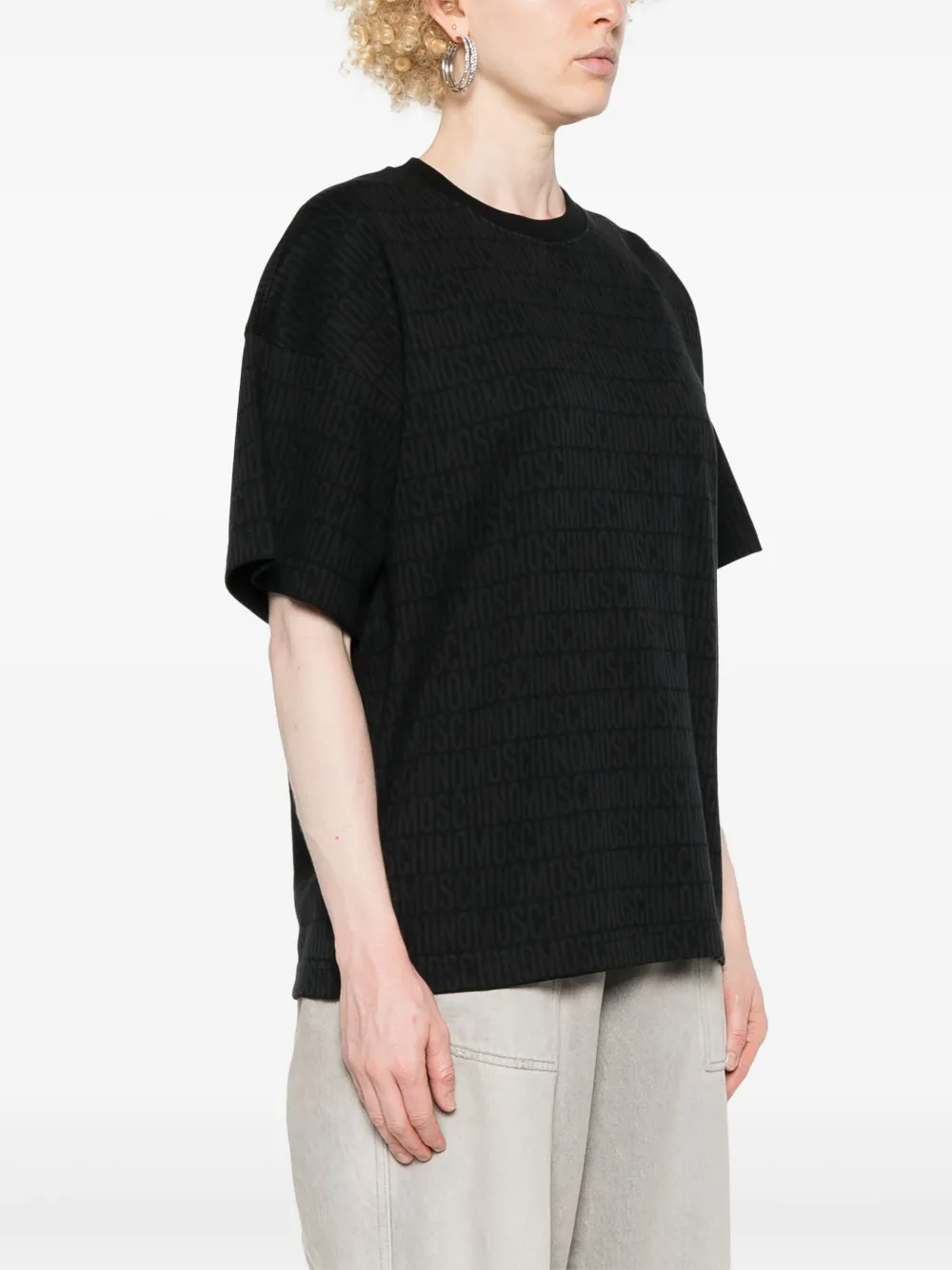 Moschino T-shirt met logoprint Zwart