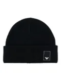 Emporio Armani logo-patch beanie hat - Blue