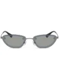 Emporio Armani oval-frame sunglasses - Grey