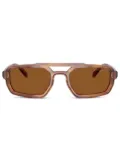 Emporio Armani transparent rectangle sunglasses - Brown