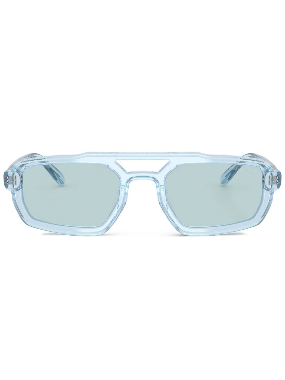 Emporio Armani Zonnebril met doorzichtig rechthoekig montuur Blauw