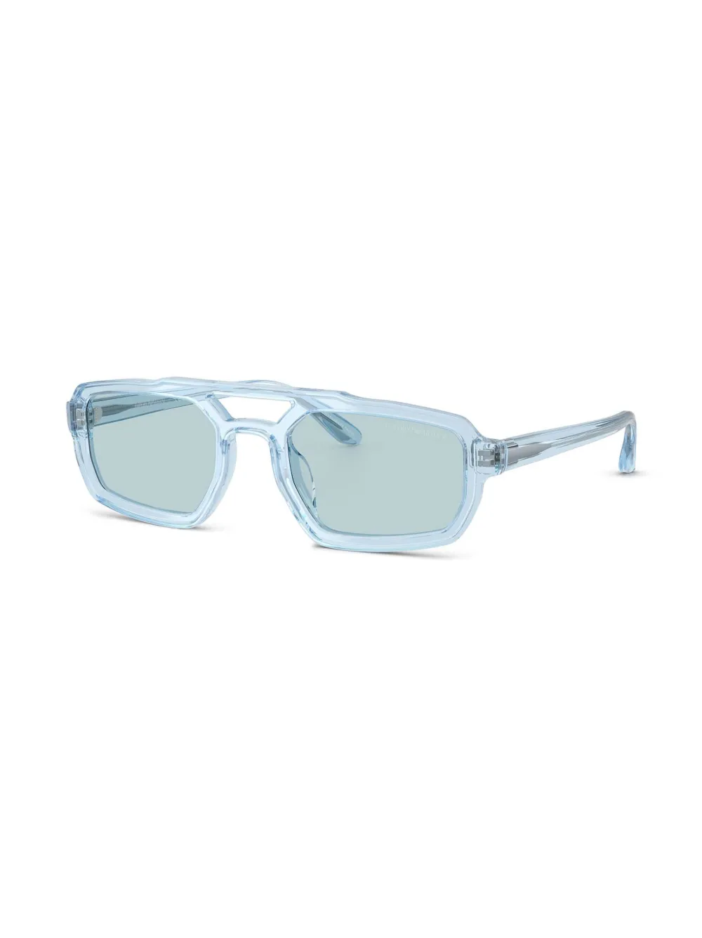 Emporio Armani Zonnebril met doorzichtig rechthoekig montuur Blauw