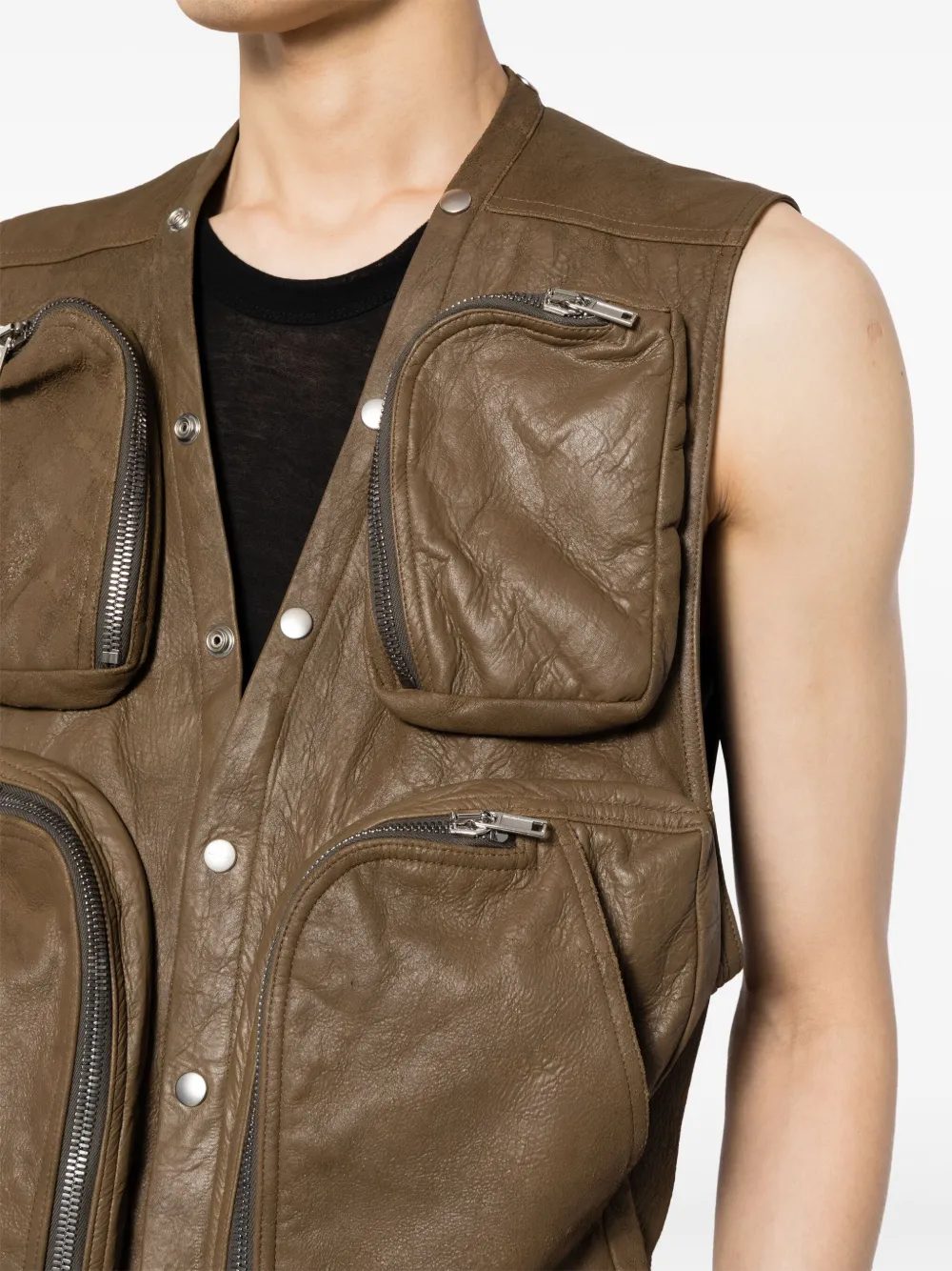 Rick Owens Button-up cargo legerjack Bruin