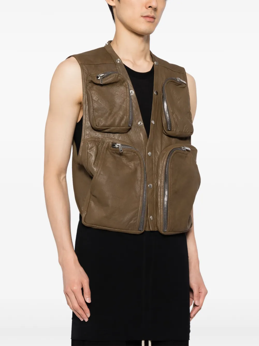 Rick Owens Button-up cargo legerjack Bruin