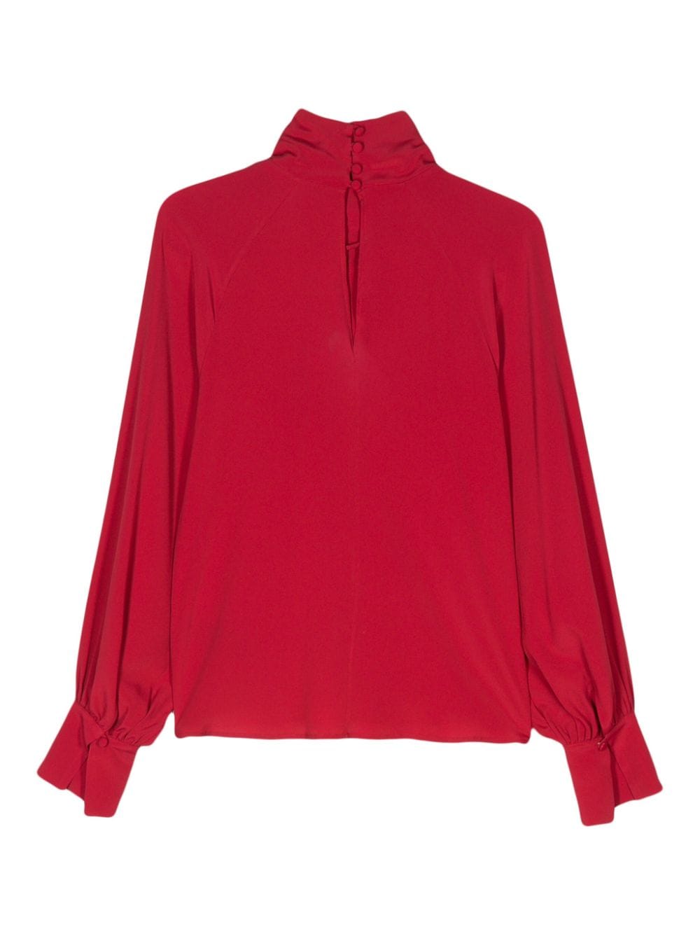 Shop Federica Tosi Draped High Neck Blouse In Red