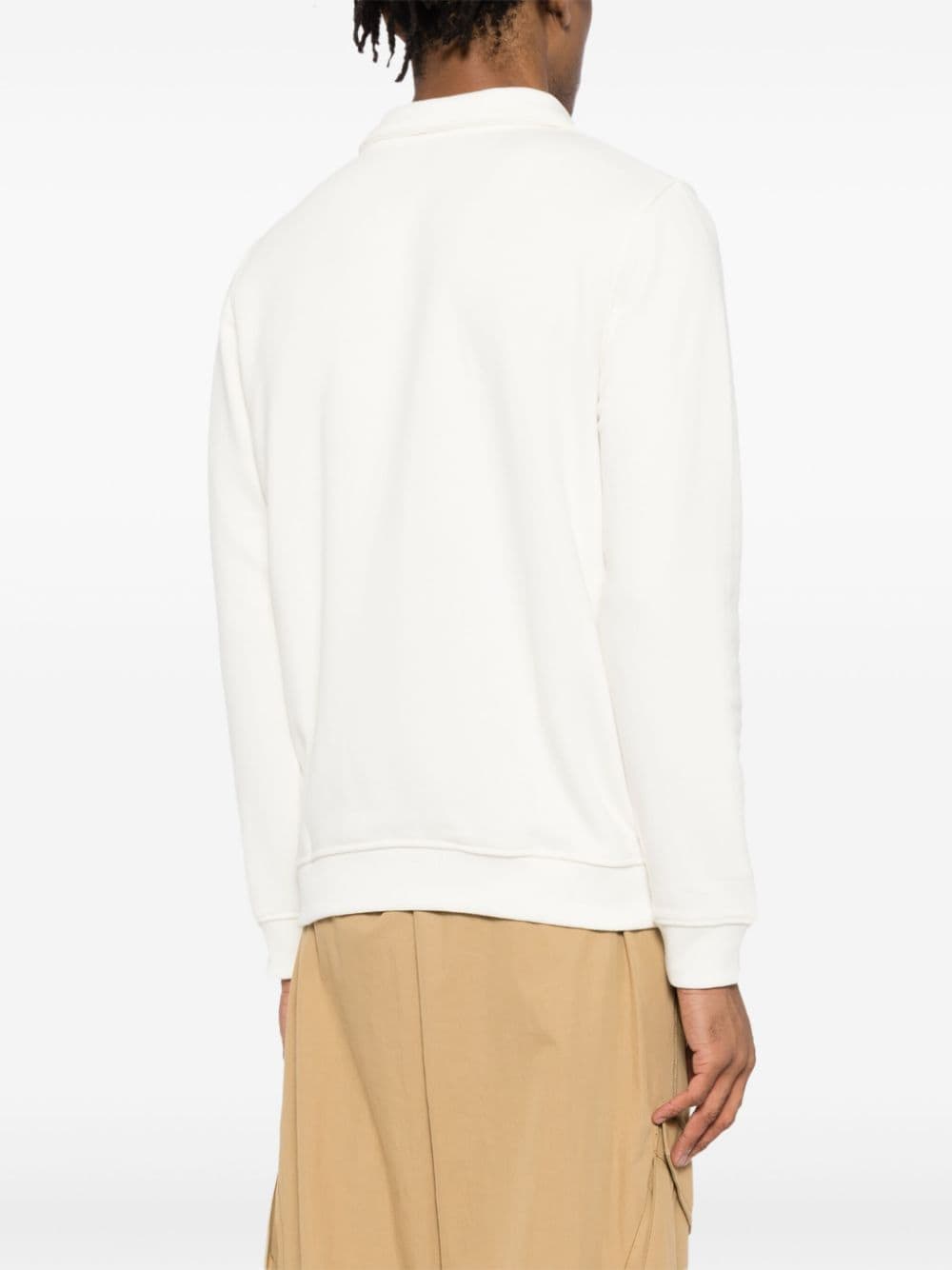 Shop Barbour Outline Half-zip Sweatshirt In White