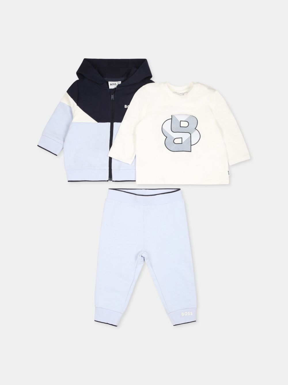 Bosswear Babies' Logo-print Tracksuit Set In Blue