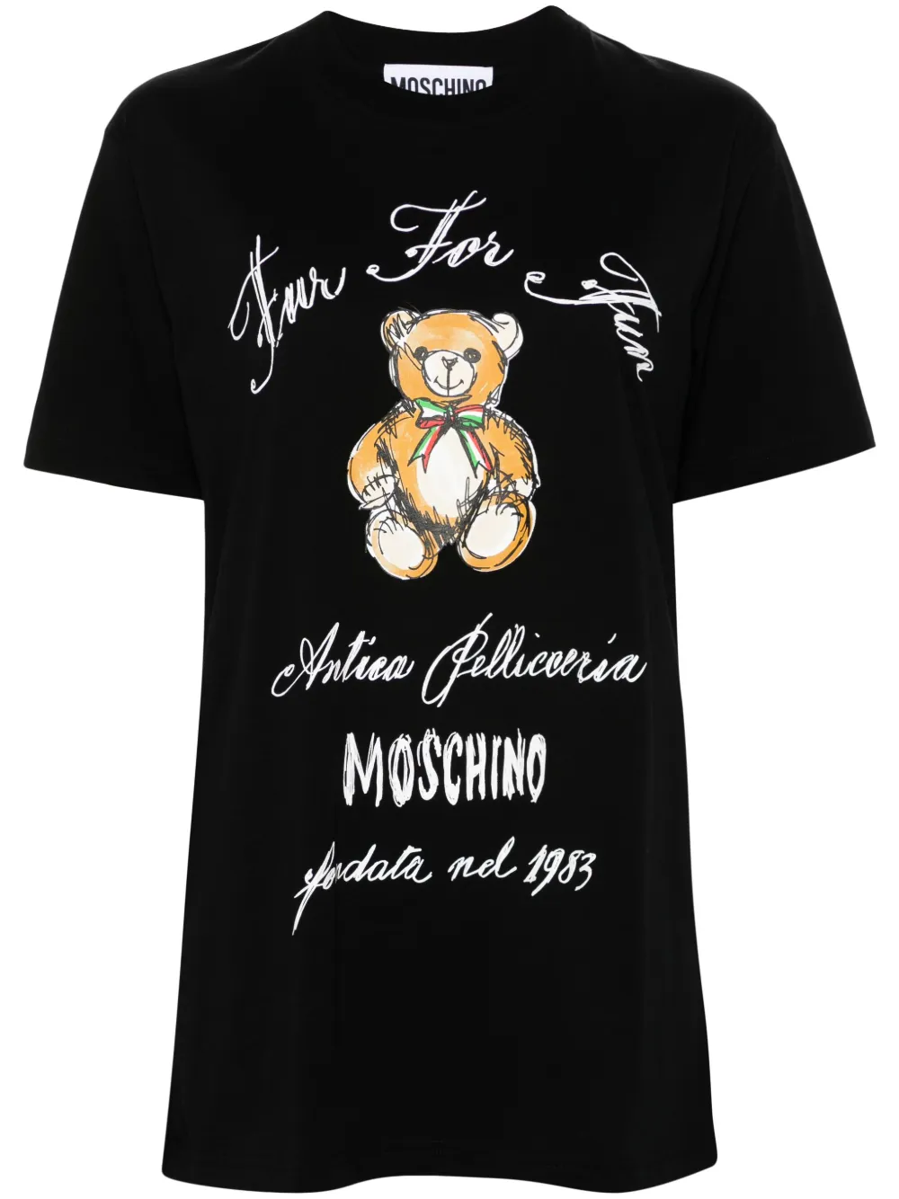 Moschino T-shirt met teddybeerprint Zwart