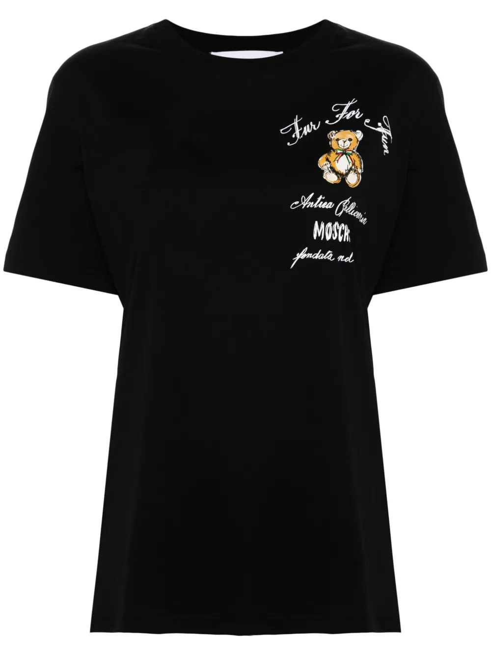 Moschino T-shirt met teddybeerprint Zwart