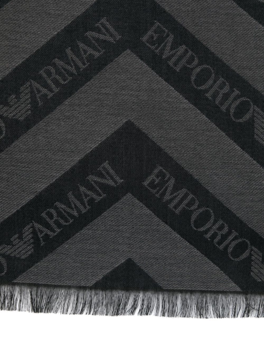 EMPORIO ARMANI CHEVRON-JACQUARD SCARF 